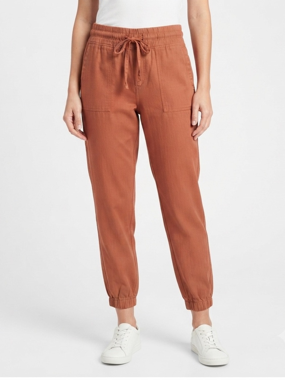 Womens Casual Drawstring Pants - Rust